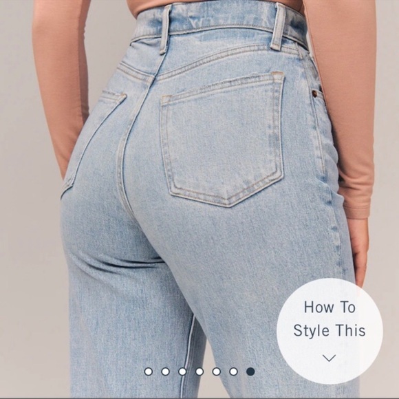 Abercrombie 90’s Straight Ultra High Rise Jeans Curve Love - Picture 2 of 5